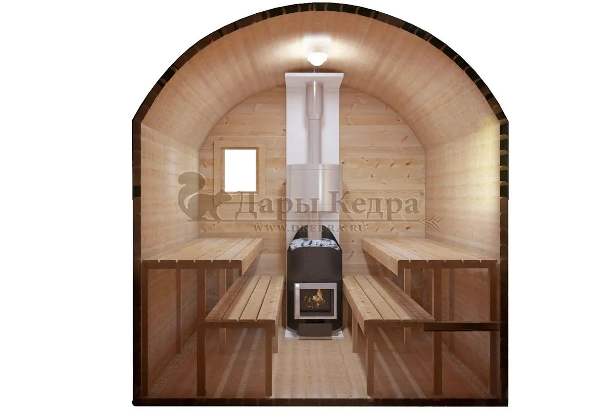 Баня-бочка буханка из кедра 2 метра